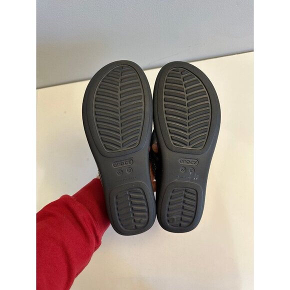 Crocs Monterey Diamnante Wedge Flipop Platform Sandal Size 10 - Picture 8 of 9